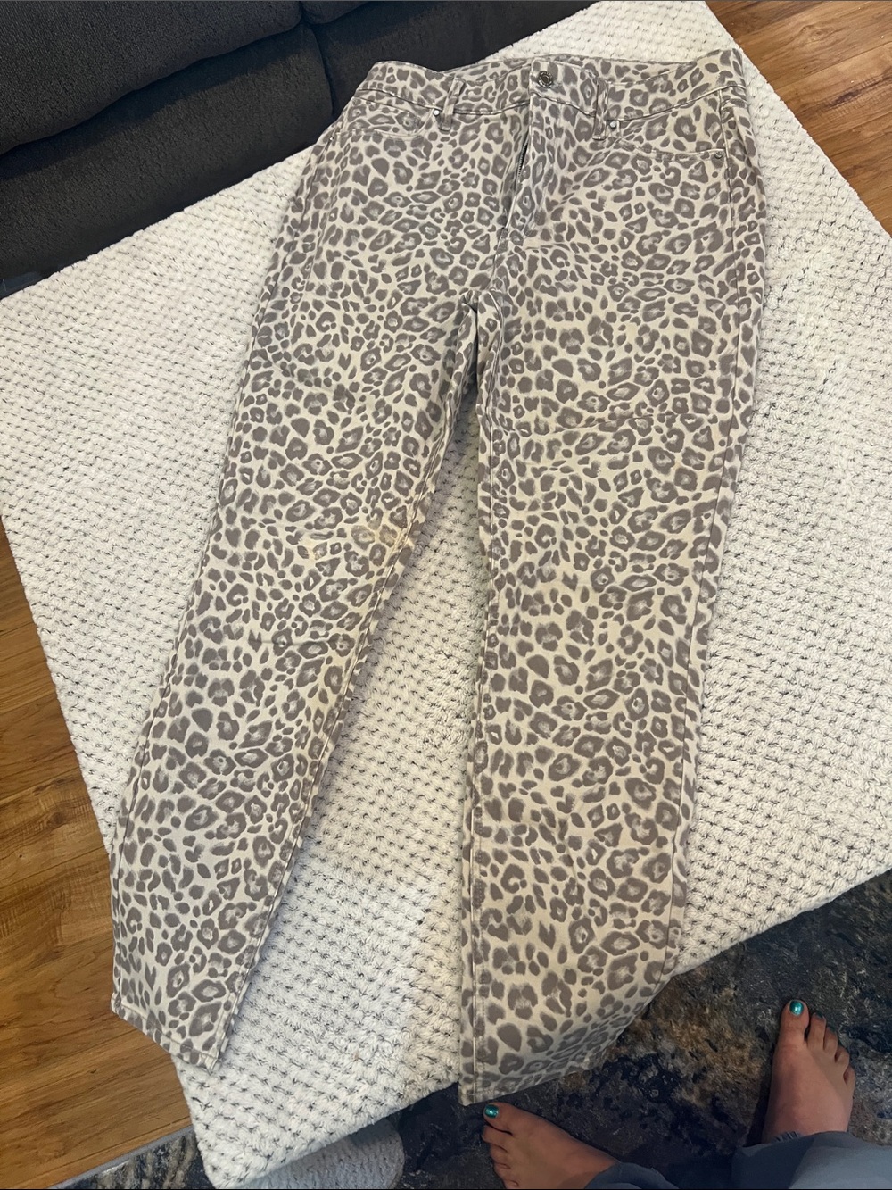 Gray Leopard Print skinny Jeans